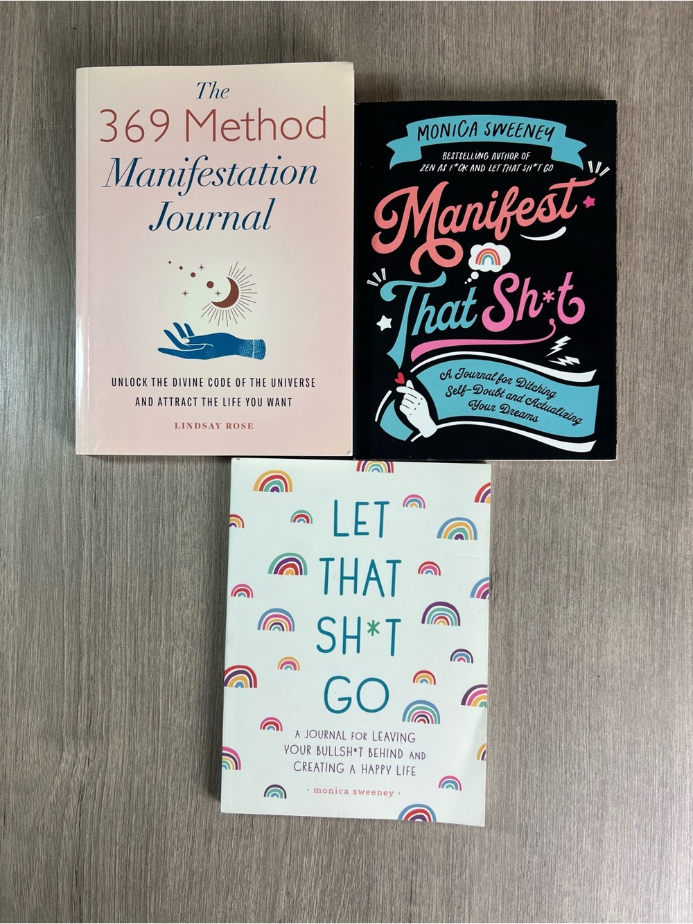 Manifesting Book set of 3 Monica Sweeney Let That Sh*t Go journal manifestation